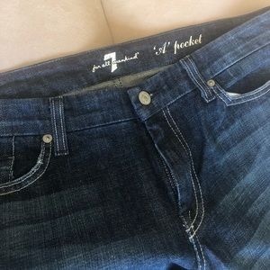 7 For All Mankind “A pocket” dark wash denim jeans